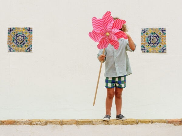 SHORT CUADROS+BLUSA MIL RAYAS
