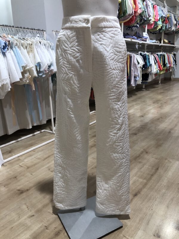 PANTALON PITILLO HOJAS MARFIL