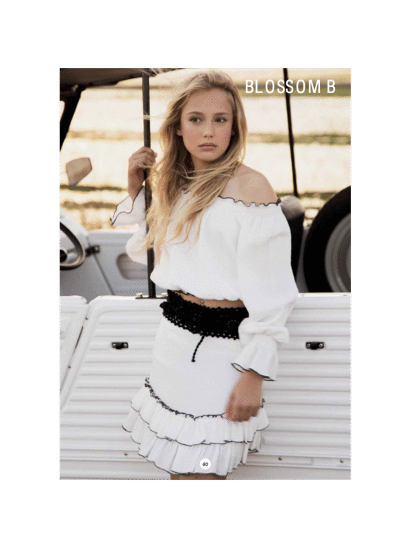 FALDA BOLILLO A MANO+BLUSA BAM