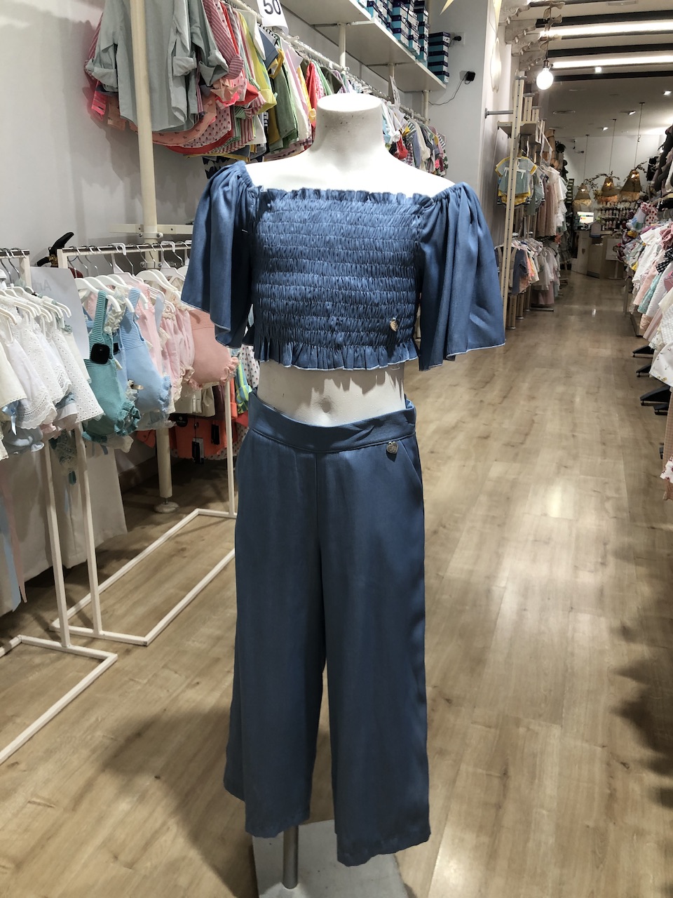 BLUSA GOMAS+PANT MIDI TENZ SAT
