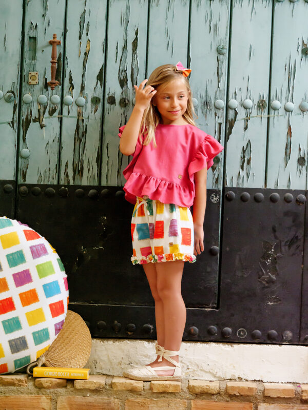 BLUSA LINO+SHORT MULTICOLOR