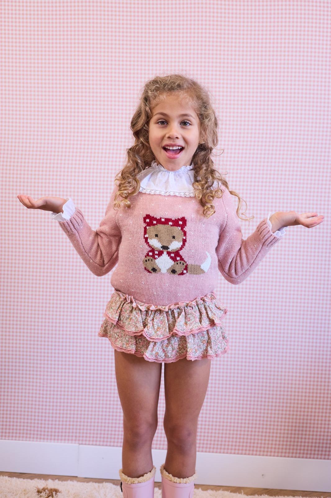 CONJ BRAGA FLORES+BLUSA VOLANT