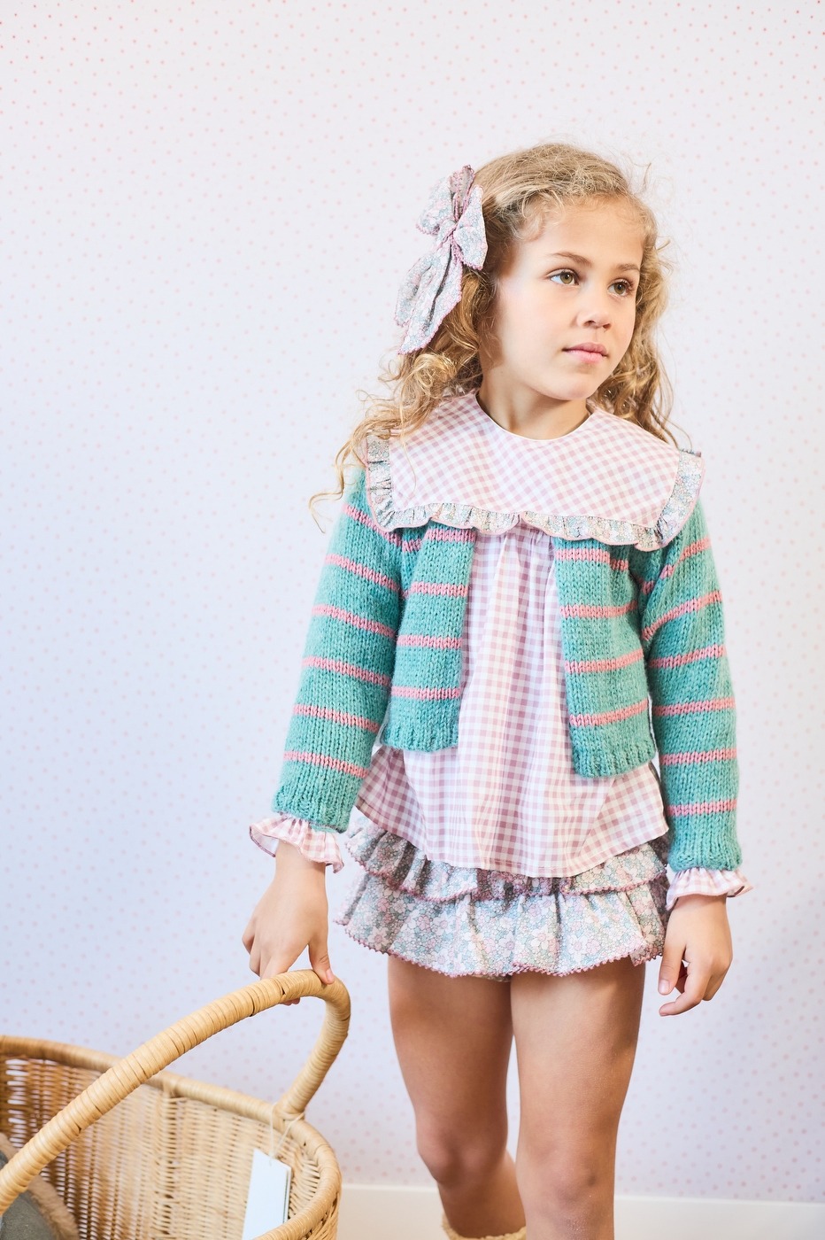 CONJ BRAGA FLORES+BLUSA VICHY