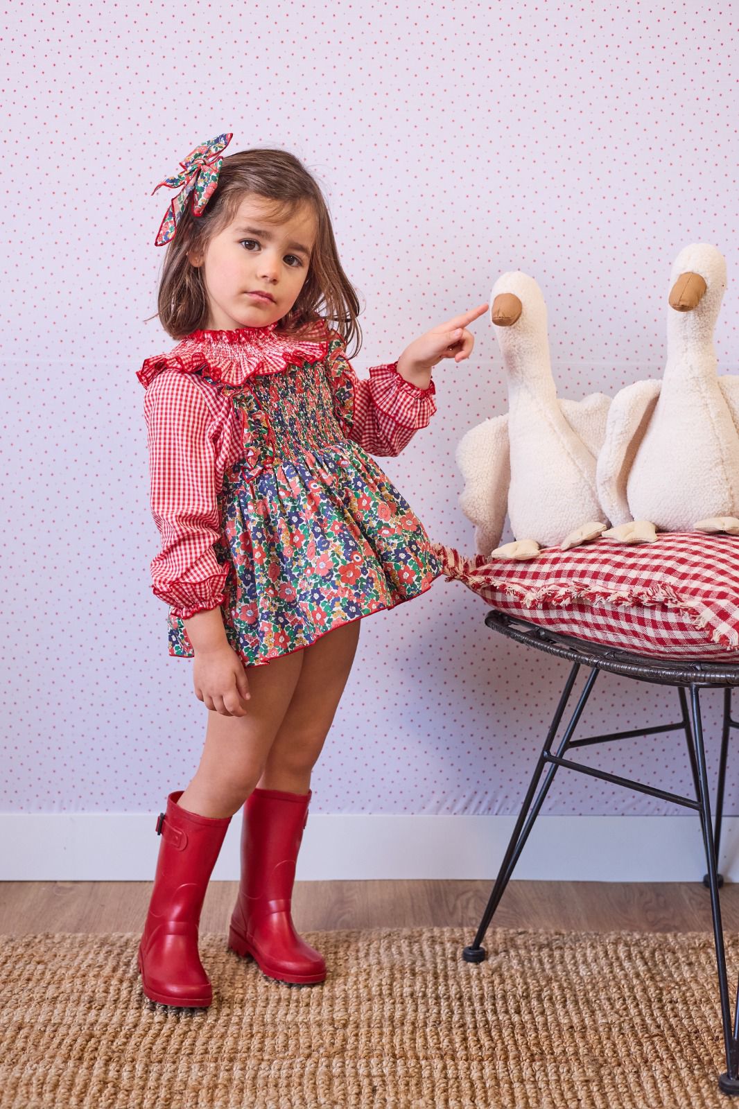 BLUSA VICHY+RANITA FLORES