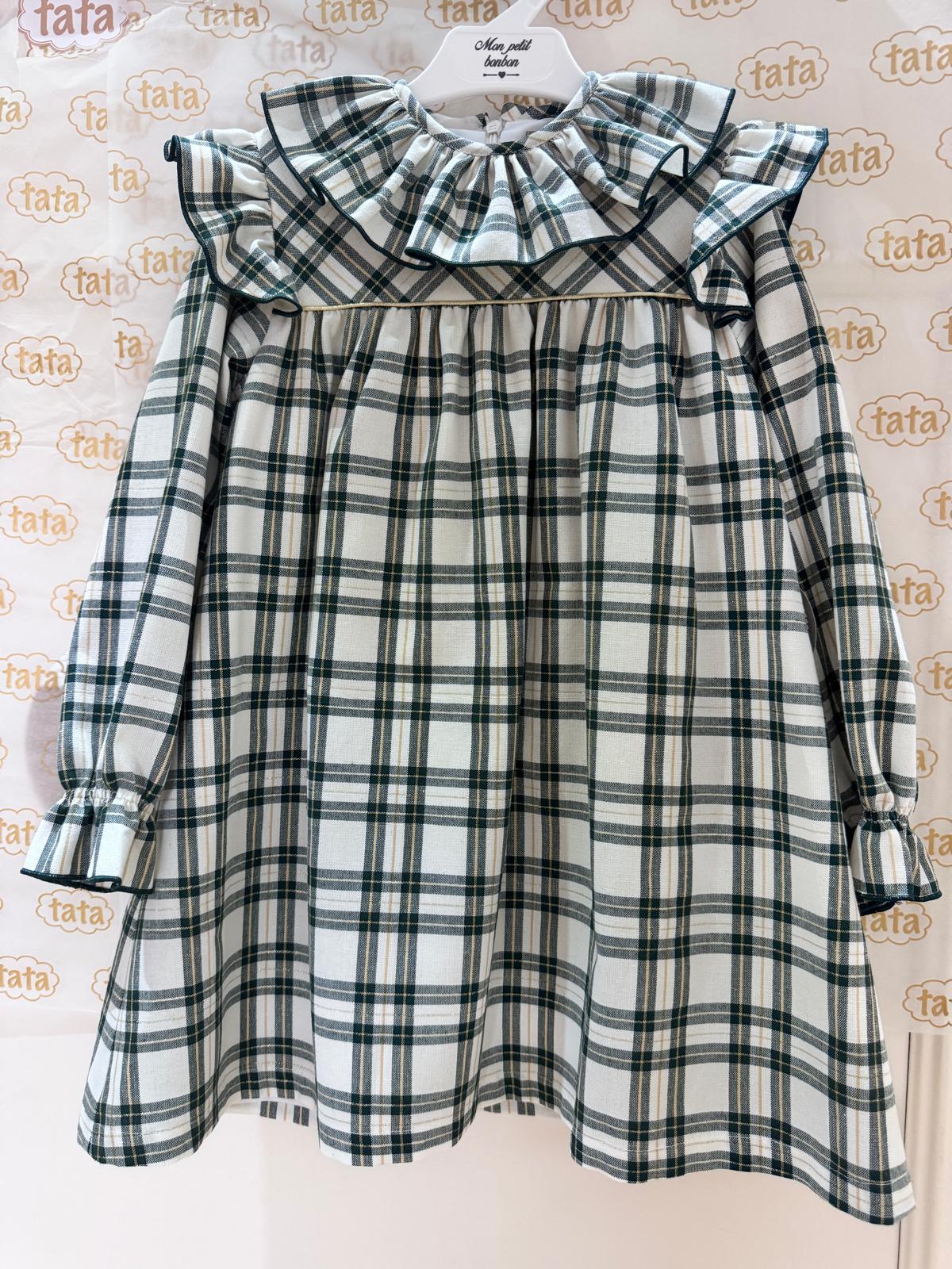 VESTIDO CUADROS VERDE