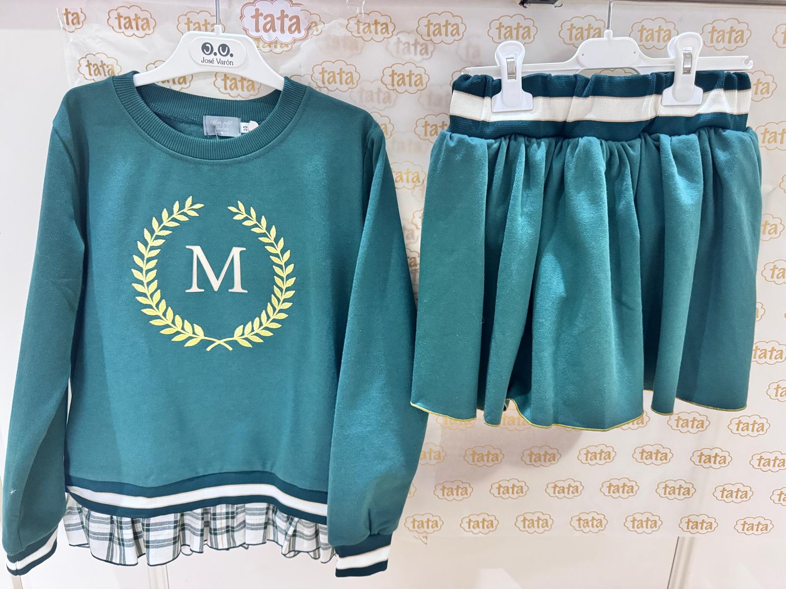 CONJUNTO FALDA VERDE/DORADO