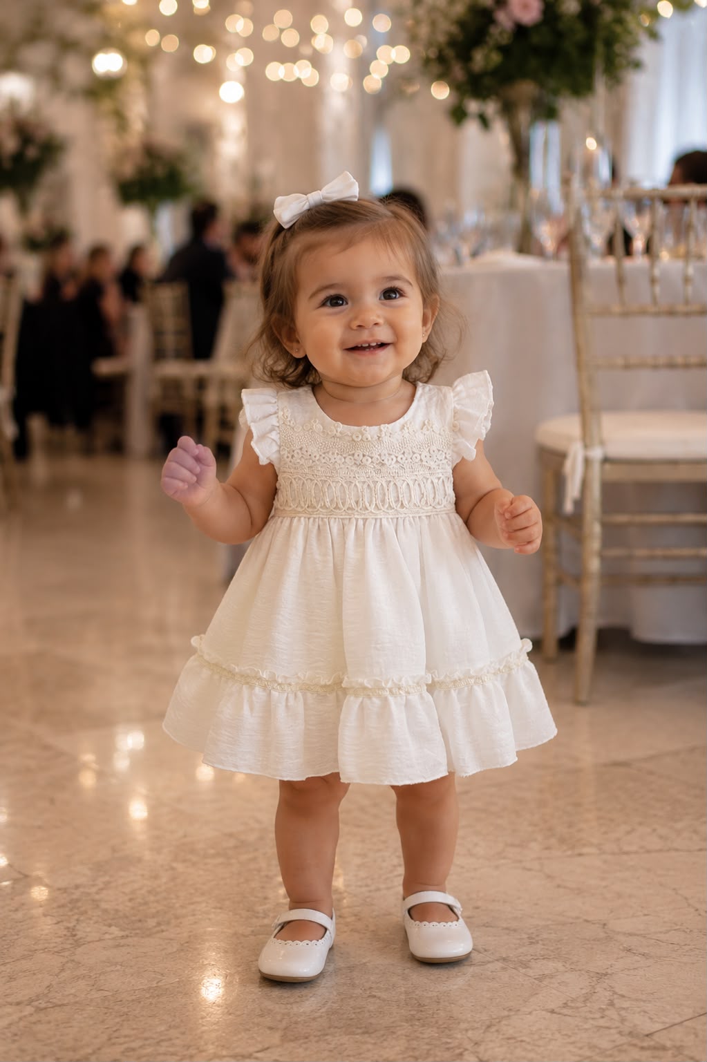 VESTIDO CAPELINA Y PUNTILLA